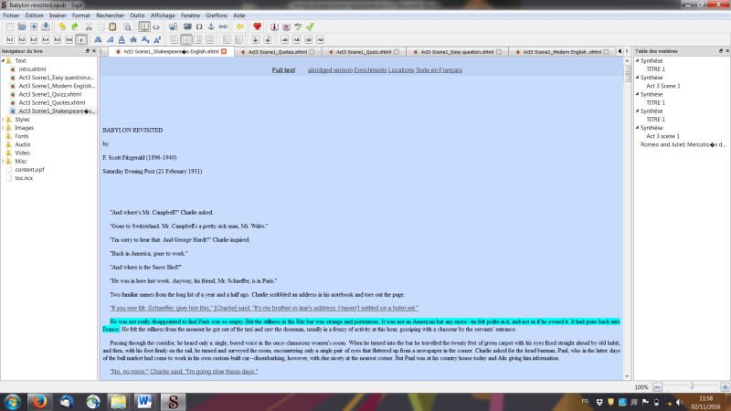 Figure 2 - Story linked to “locations” tabulation