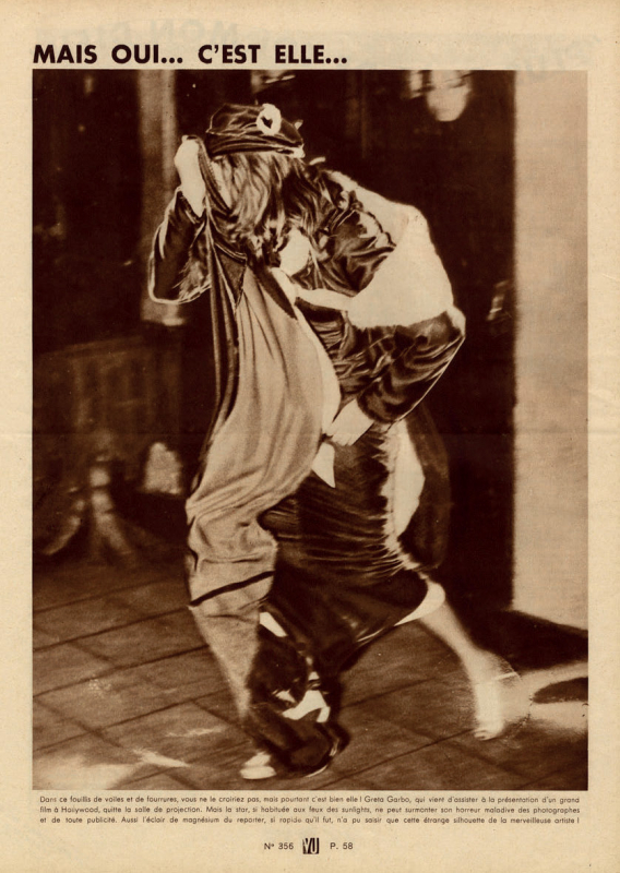 Fig. 11: Une page de VU, 9 janvier 1935 (image: anonyme, Mais oui... C’est elle... [Greta Garbo], c. 1935)