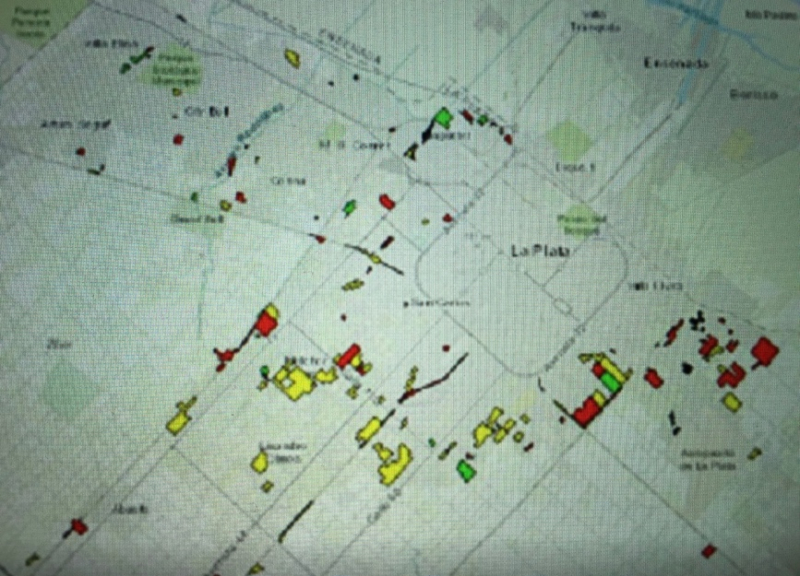 Fig. 6. Plan de La Plata identifiant les zones périphériques les plus pauvres