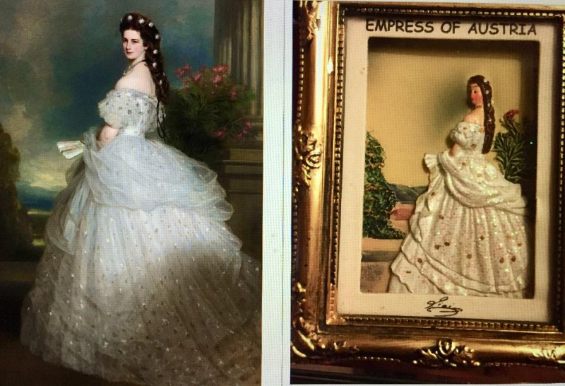 Fig. 12 (à gauche) Franz Xaver Winterhalter, L’impératrice Élisabeth d’Autriche (1865) et fig. 13 (à droite)